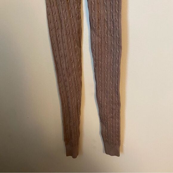 Love Tree Leggings Cable Knit Brown Tan Neutral Casual Trendy - Picture 3 of 8